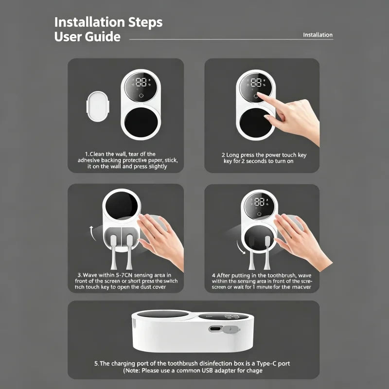 Portable Rechargeable Toothbrush UV Sterilizer